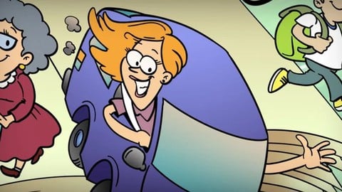 Desenho de Cartoons profissionais com Professor da Disney