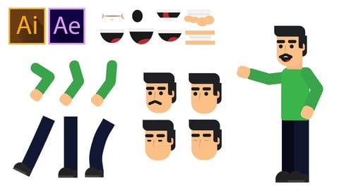 Diseña y anima a un personaje en Illustrator y after effects