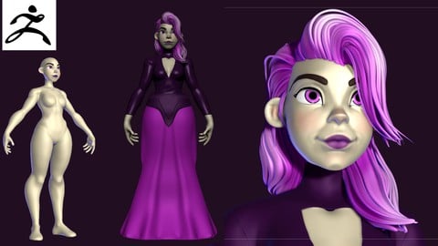 Zbrush modelagem 3d de personagem cartoon + pintura + render