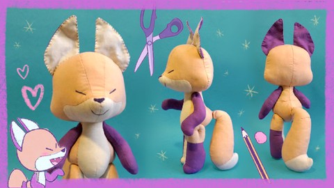 Hagamos un zorro de peluche (muñeco de tela articulado)