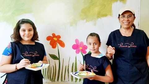 Jardín con catarinas