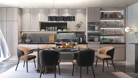 D5 Render Gerçekçi Mutfak Eğitim Seti