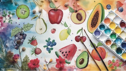 Aquarell malen / Obst und Beeren